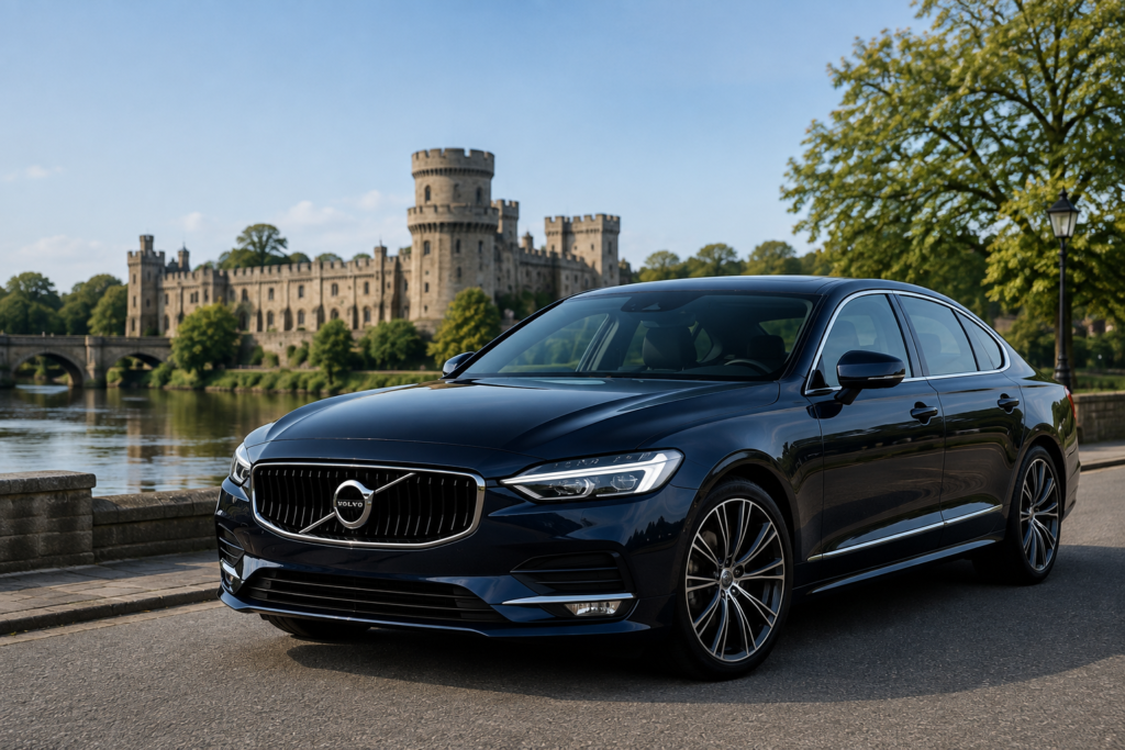 Volvo chauffeur car in Warwick for airport transfers
